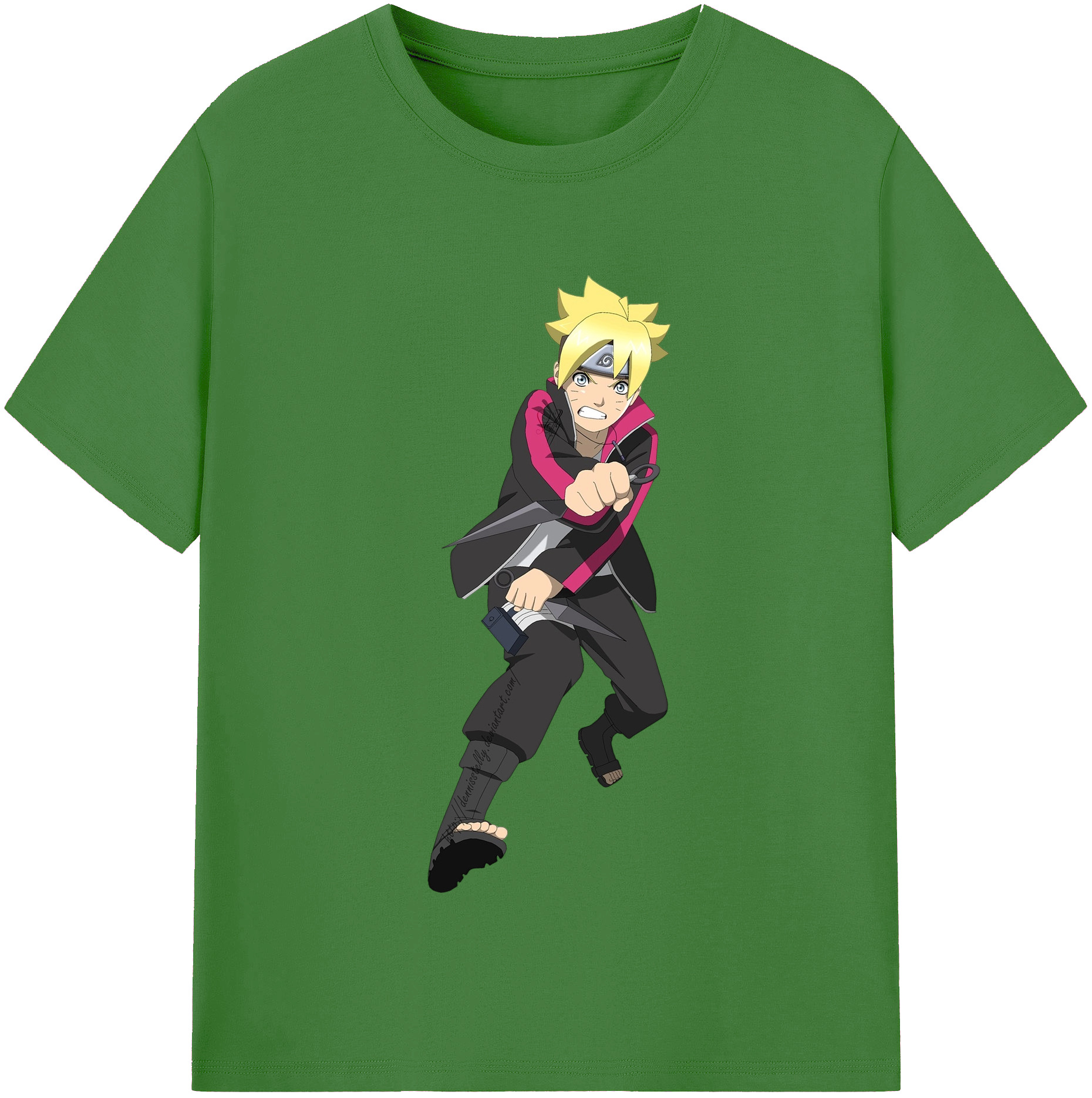 （画像用） NARUTO -ナルト- うずまき ボルト Uzumaki Boruto レディースカジュアルプリントTシャツ（綿100％）